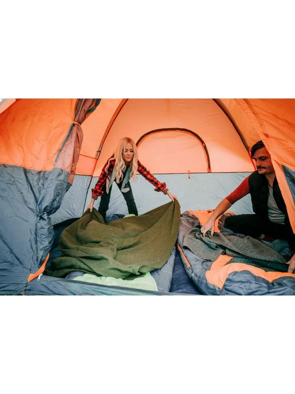 Cozy Wool Blend Camp Blanket for Outdoor Adventures & Home Comforts